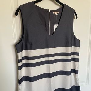 Gap Navy & White V-Neck Shift Dress (Size M)